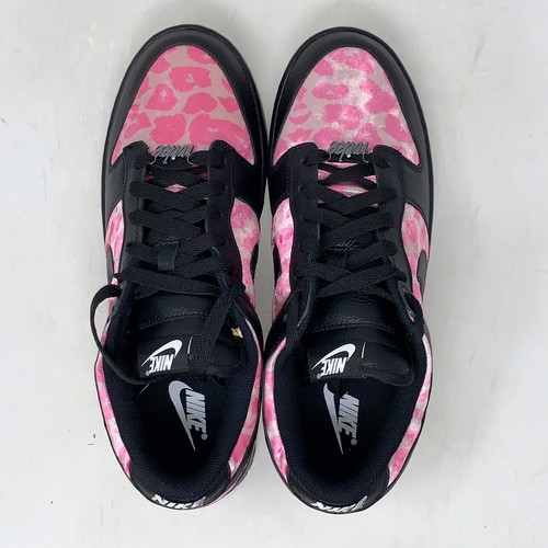 Nike Dunk Low 'Pink Velvet Cheetah' Panda Black Sneakers, Size 11 FJ2253-901 - Picture 5 of 8