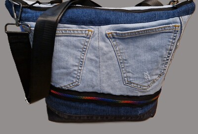 Handarbeit *Unikat* extra große Handtasche  Jeans Upcycling  Jeanstasche