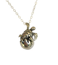 Sea turtle hatching sterling silver pendant with or without necklace 16"-24"
