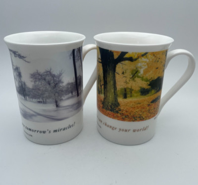 Robert Schuller Hour of Power Ministry Mug Ken Duncan 8oz Winter Fall S/2 C88