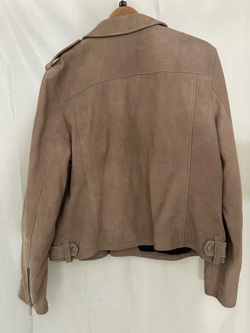Ladies MINT VELVET Brown Leather Jacket Size 18 CG U04 eBay
