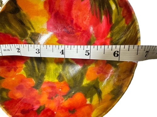 Par de tazones de ensalada de fibra de vidrio MCM de colección años 60 rosa naranja floral 6,5" mod funky - Imagen 15 de 15