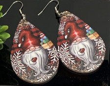 Snowflake Earrings, Christmas Earrings, Gift Idea, Gnome Elf Dwarf Earrings