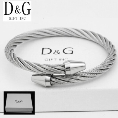 Men's 6mm Twist Cuff 7.75" Bracelet In Stainless Steel - Foto 7