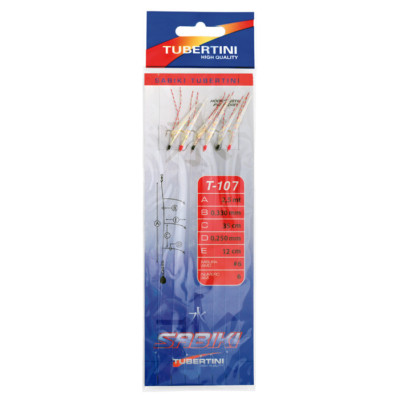 Sabiki T-107 Size 8 Tubertini With Fish Skin Fishing Bolentino Owner 107