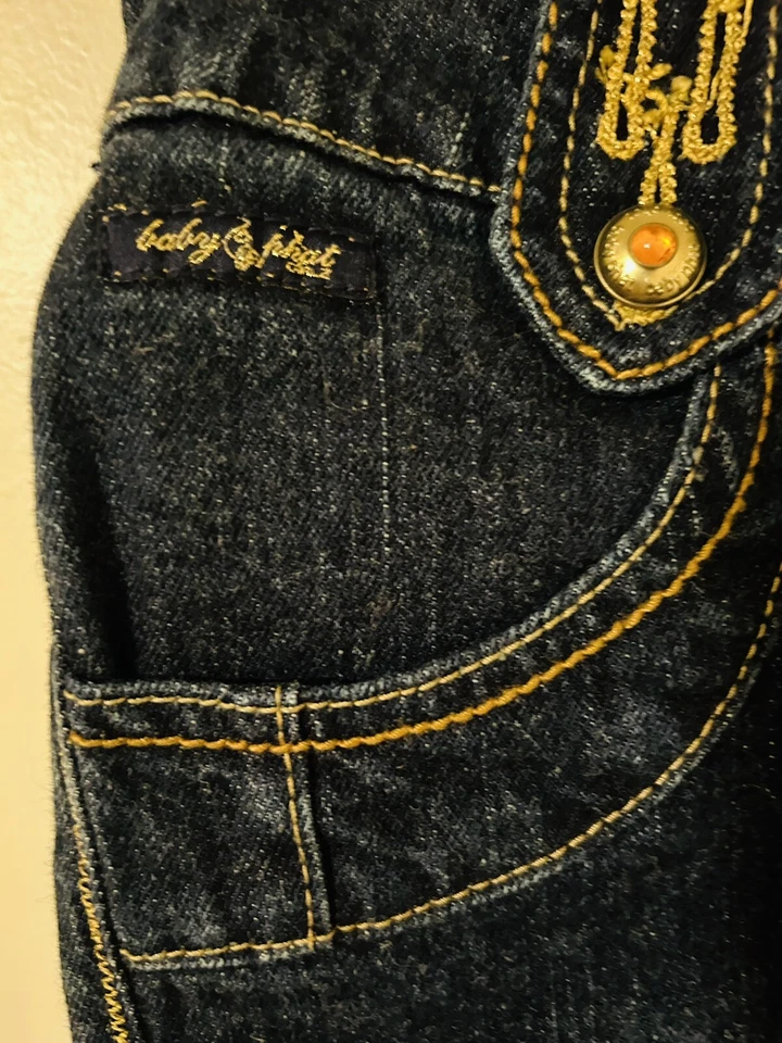 NWOT Y2K Baby Phat Jeans Size 10 Bootcut Dark Wash Embroidered Jeans - Image 4 of 4