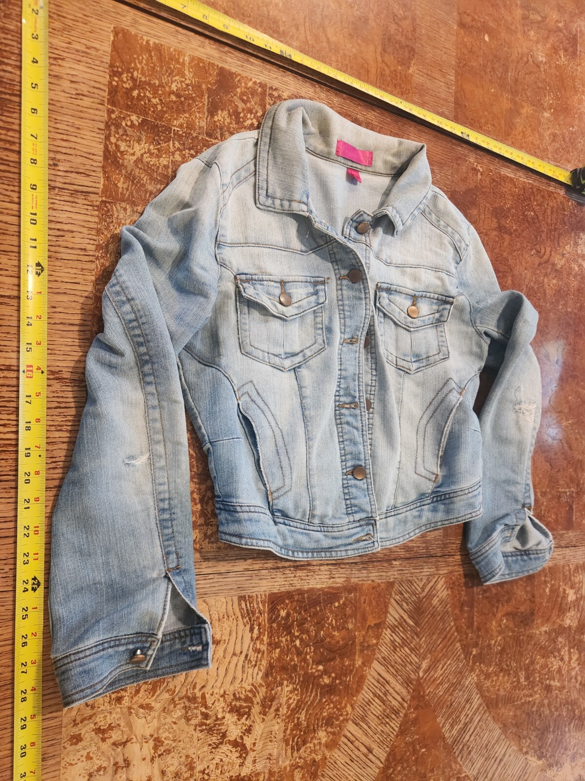 Tinseltown Denim Couture Size Medium Jean Jacket Button Up Cropped