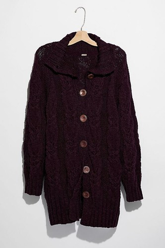 Free People Expresso Cardigan in Violet 