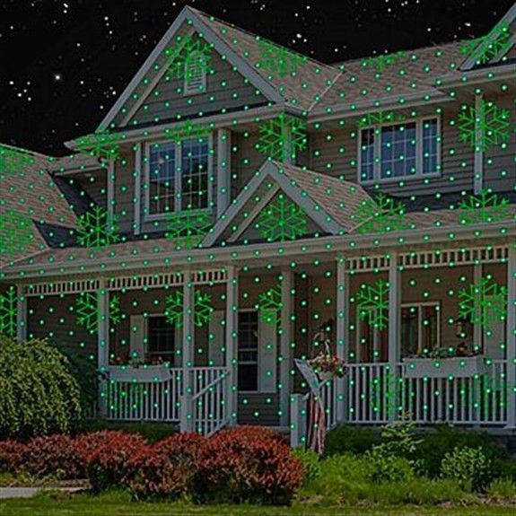 Red Green Snowflakes & Trees - Premium Instant Laser Projection Light with Color