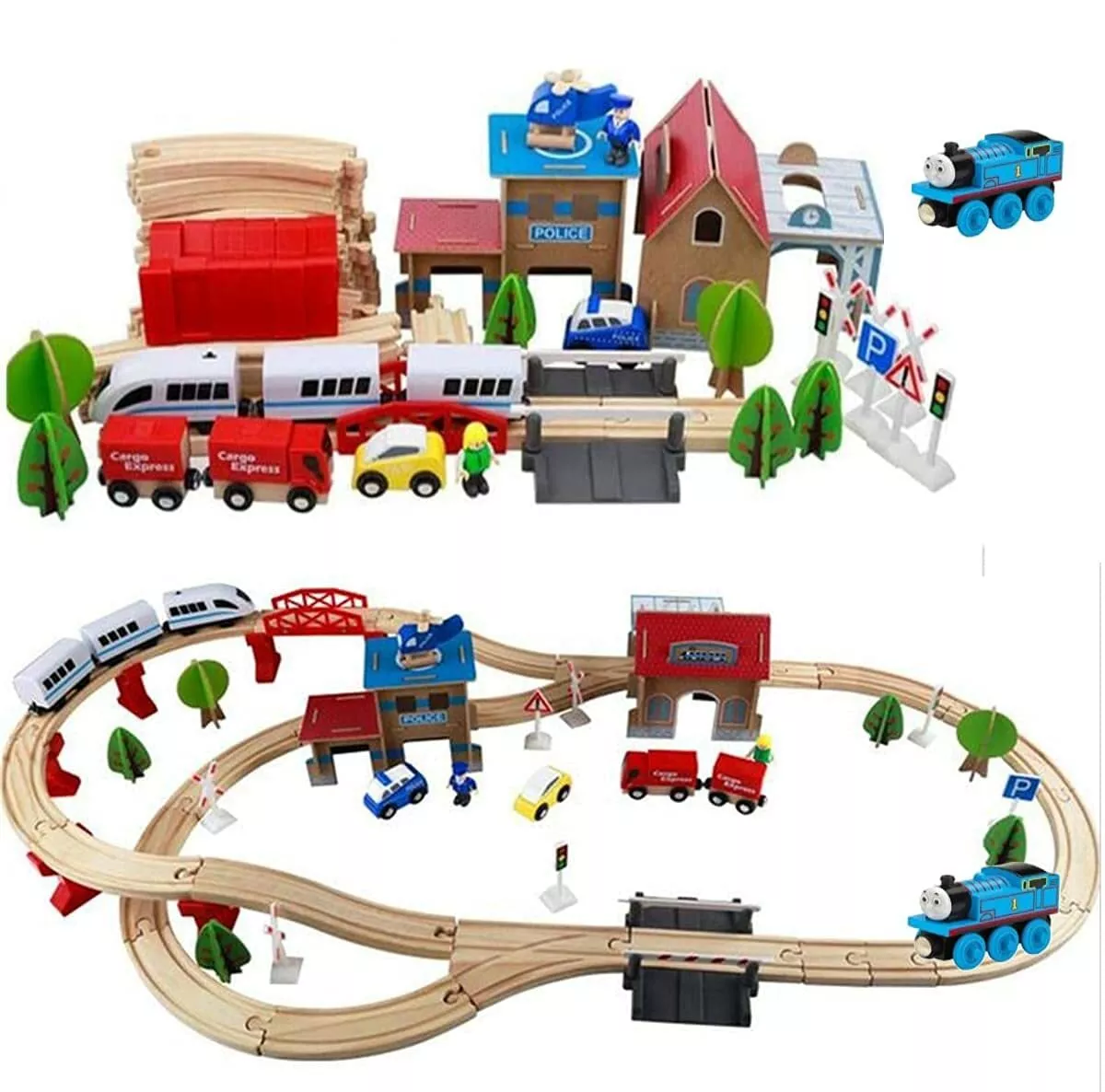 Wooden Train Brio Compatible  Wooden Train Brio Locomotive - Kids