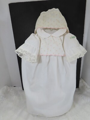 Cabbage Patch Rosebud Nightgown & Bonnet Vintage 1980's C8311