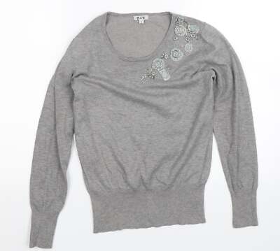 B&W Damen Pullover Gold U-Ausschnitt Viskosemischung Größe S