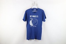 Vintage 80s Pan Am Airlines Womens Large PANAMAC Data Systems T-Shirt Blue USA
