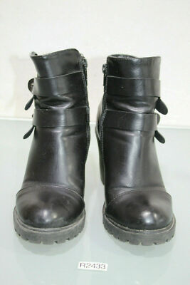 Schuhe Stiefel Stiefeletten Damen schwarz Gr. 36 (R2433-R61)