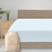 800 Thread Count Light Blue Queen Fitted Sheet Only Deep Pocket, Egyptian Cot...