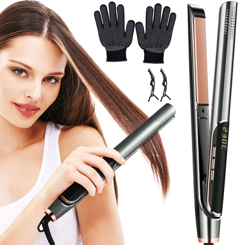 Ferro per Lisciare 2 in 1 Piastra per Capelli Mini in Ceramica, Piastra Lisciant - Foto 10 di 12