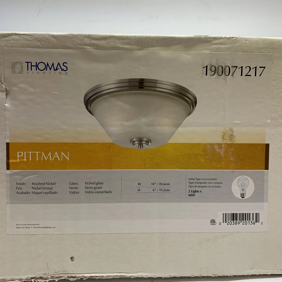 Thomas Lighting - Pittman -Two Light Flush Mount   Brushed Nickel Finish Ceiling - Image 4 of 4