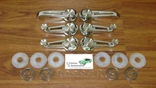 Window Cranks + Door Handles 22pc Kit 60-64 Chrome Knob w/Springs Washers Clips