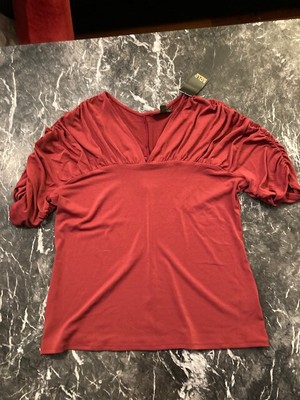Bold Elements Red Puff Sleeve Blouse