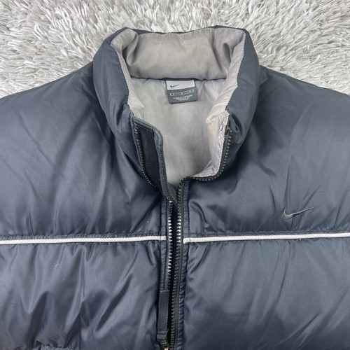 Vintage Nike Down Puffer vest jacket Men's Large Black Read** Distressed Flaw - Picture 2 of 17