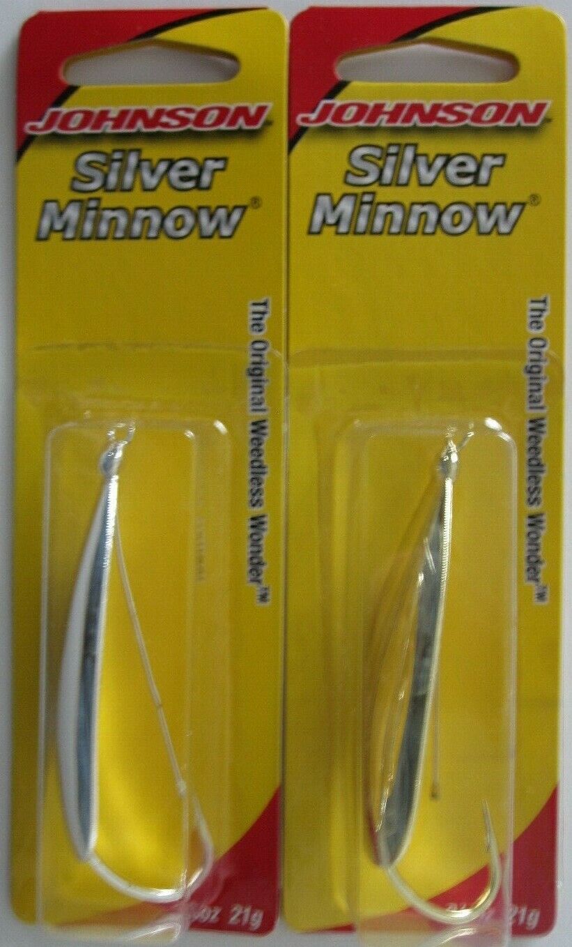 2 - Johnson Silver Minnow - 3/4 oz. - Silver & Gold