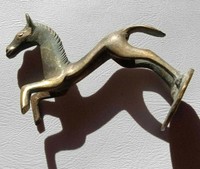 ANCIENT HORSE SHAPE FIGURE OLD BRONZE WILD ANIMAL STATUE FIGURINE SC...