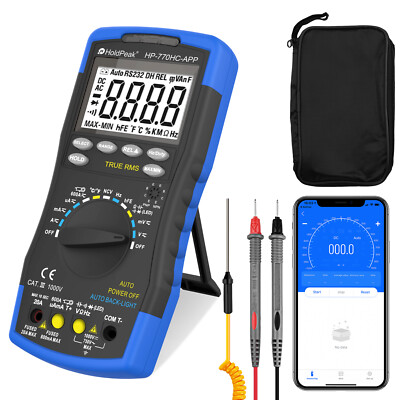 Holdpeak Digital Multimeter AC/DC TRMS NCV Multimeter 750VAC/1000VDC Bluetooth