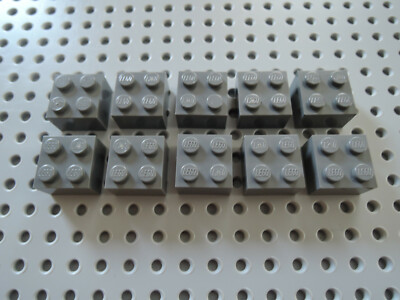 LEGO 10 x Stein Basic Baustein hoch 3003  2x2  neu dunkelgrau