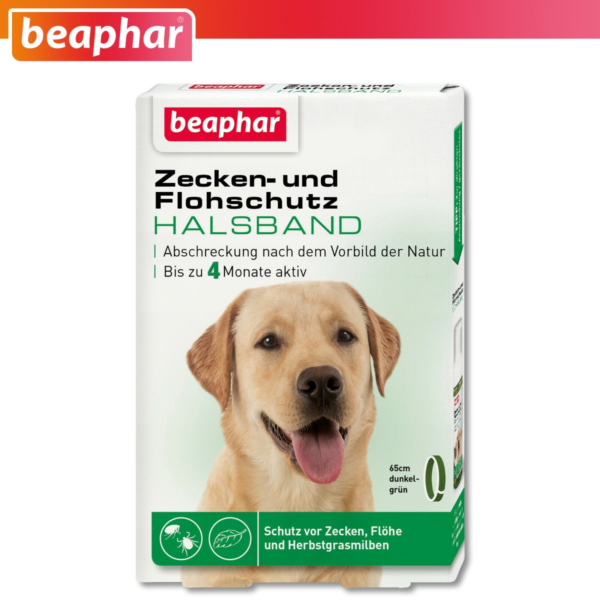 Beaphar Zecken- und Flohschutz Halsband Hund 65 cm dunkelgrn 4 Monate  aktiv | eBay.de