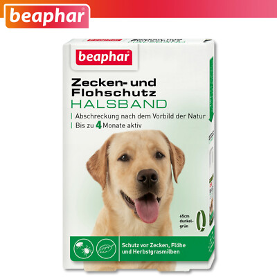 Beaphar Zecken- und Flohschutz Halsband Hund 65 cm dunkelgrn 4 Monate  aktiv | eBay.de