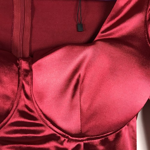 NWOT Boohoo Womens Square Neck Party Dress Plum Red Sz US 6 Stretch Fitted - Bild 6 von 9