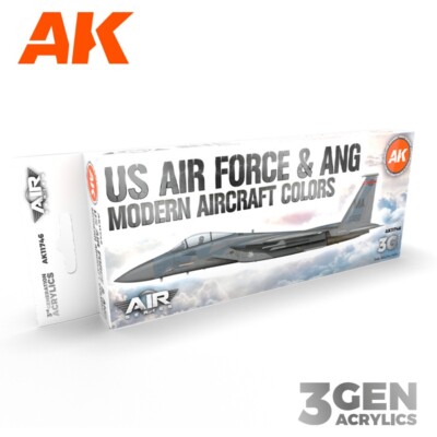 AK Interactive: US Air Force & ANG Modern Aircraft Colors - Paint Set - AK11746