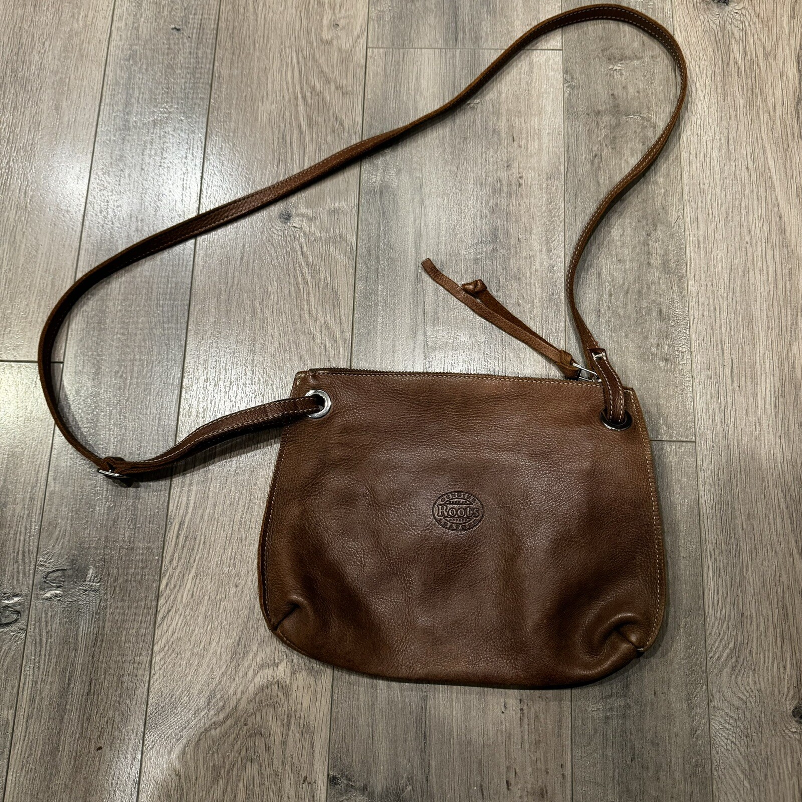 ROOTS Edie Bag Tribe Natural LEATHER Made In Canada … Gem
