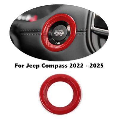 For 2022-2025 Jeep Compass ABS Red Engine Start/Stop Button Switch Cover Trim 1P