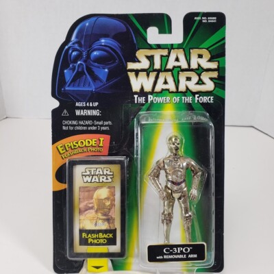 Star Wars Power Of The Force C-3P0 mit Episode 1 Rückblende Foto 1998 Neu