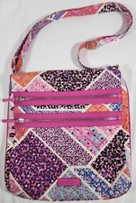 Vera Bradley Modern Medley Triple Zip Crossbody Bag Quilted Multicolored Floral
