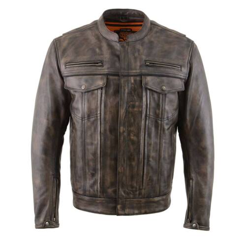 Milwaukee Leather MLM1508 Men's Distressed Brown Leather Motorcycle Jacket - Picture 11 of 18