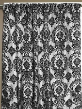 Flocking Damask Curtain Window Panel or Photography Backdrop 58" Wide