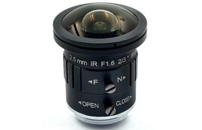 Camera Fisheye Lens 8Mega Pixels Focal Length 2.5MM F1.6 CS Mount 2/3'' Format