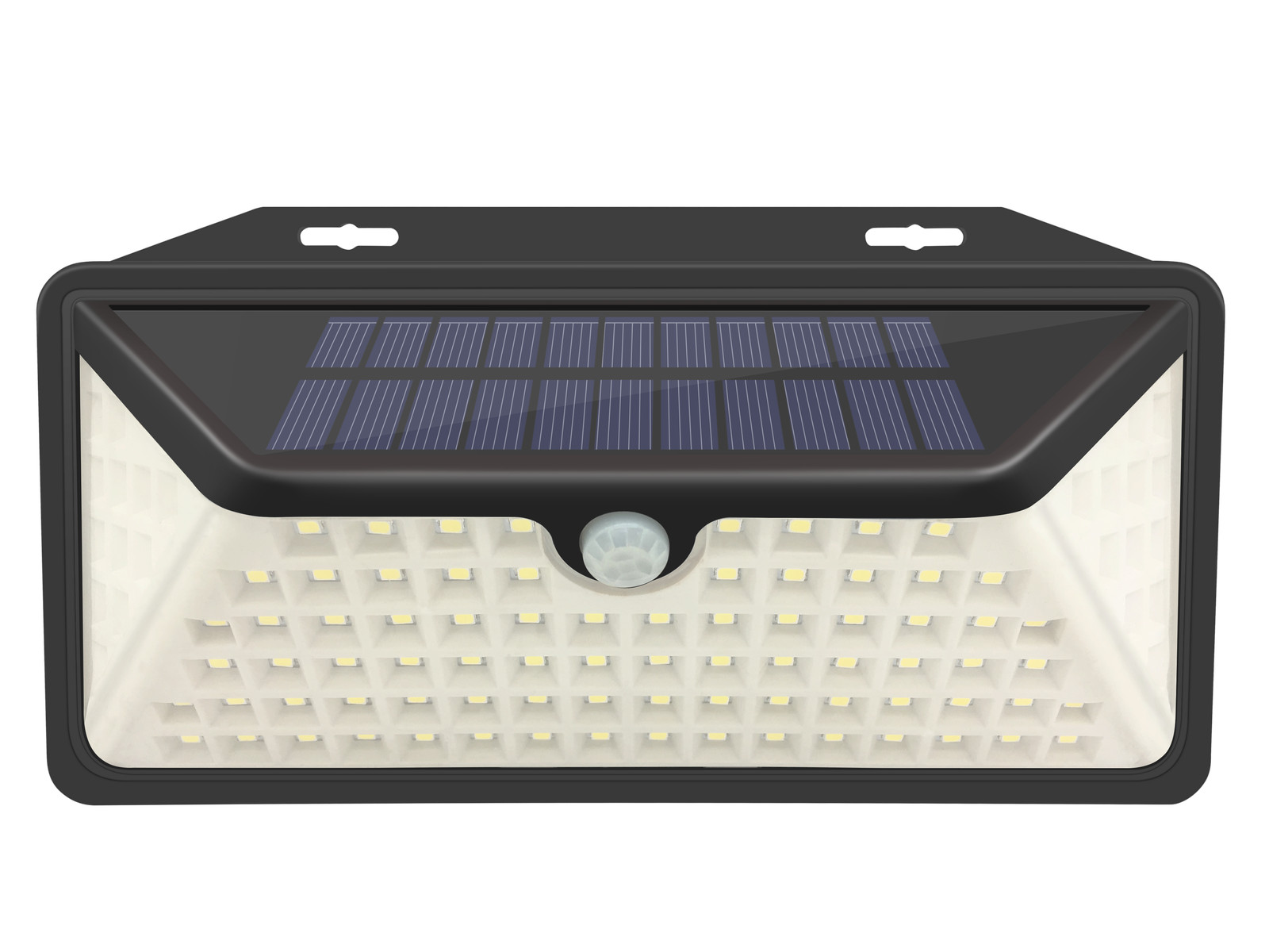 Applique murale solaire LED HF-050 noire avec détecteur de mouvement pour extérieur