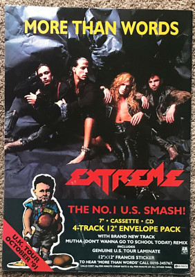 EXTREME - MORE THAN WORDS 1991 Full page UK magazine ad