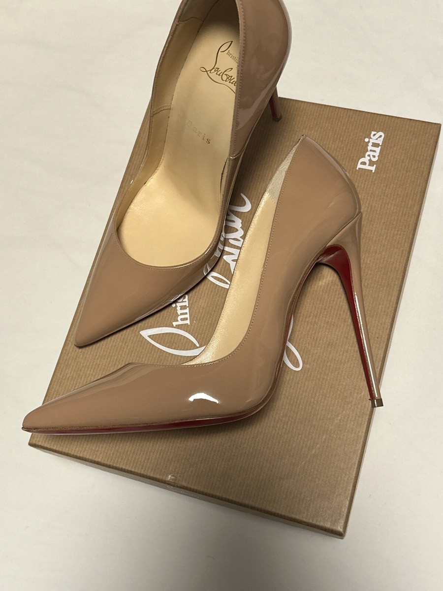 Christian Louboutin So Kate 120mm Nude Patent Pumps Heels Pigalle