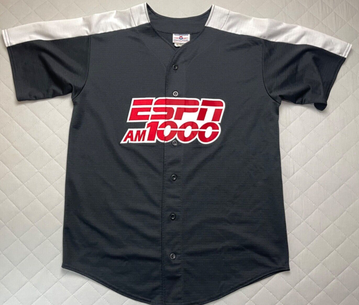 ESPN Baseball Jersey Teamwork Athletic Apparel Men's XL Made in