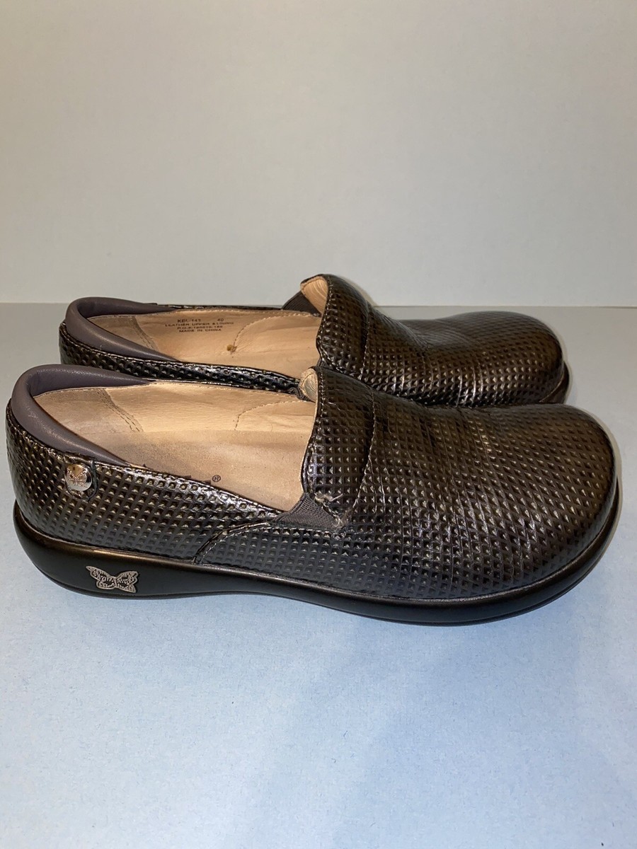 Alegria Gray Leather Comfort Professional Slip On Shoes Sz  display picture 1