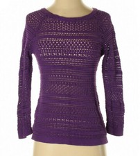 Ann Taylor Loft XS purple lightweight sweater for layering w/ measurements below