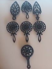 Lot of 7 Vintage Wilton Mini Cast Iron Trivets Farmcore Cottagecore