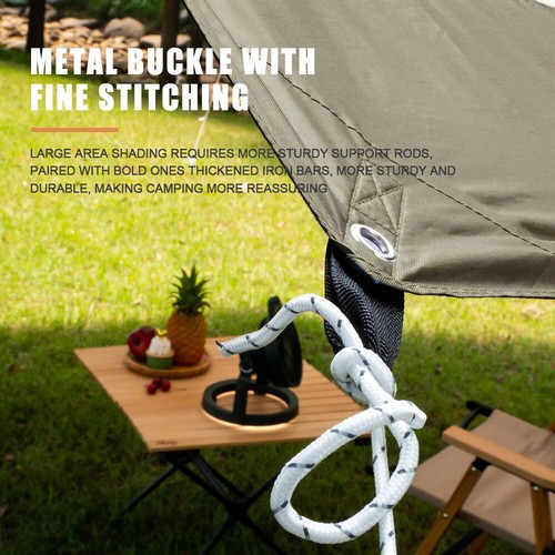 Camping Tent Sunshade Canopy Tarps Khaki White Blue Beige Waterproof Hexagonal - Picture 11 of 44