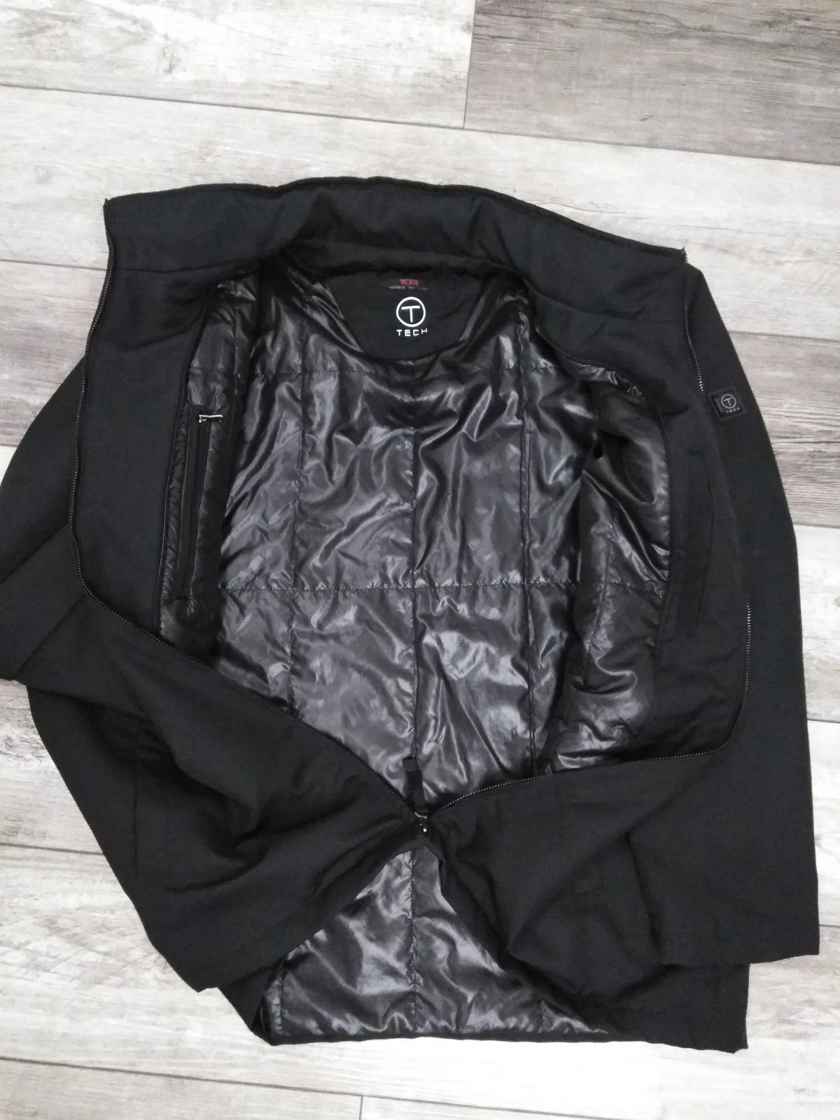 Tech By Tumi Jacket XL Black Waterproof JACKET Light Filled Quilt Lining