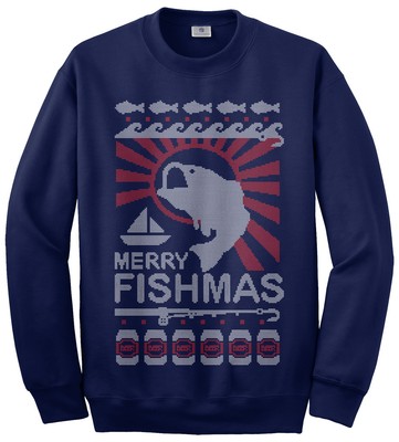 Threadrock Men's Merry Fishmas Fishing 