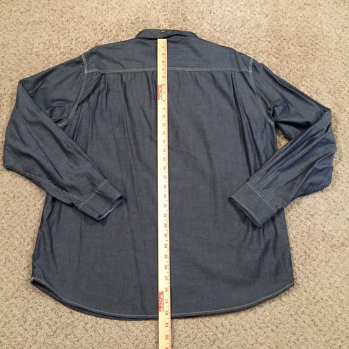Weatherproof Shirt Mens XL Blue Long Sleeve Button Up Pockets - Picture 6 of 12